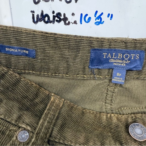 Talbots Signature Chocolate Brown Corduroy Mid Rise Straight Leg Pants Size 8P - Picture 7 of 14